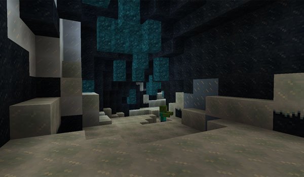picture inside the ice cave, added by the elemental caves mod 1.7.2.