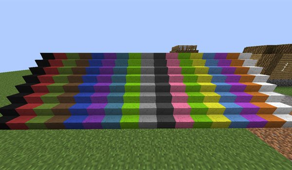 image where we see stairs are painted using the wall painter mod 1.7.10.