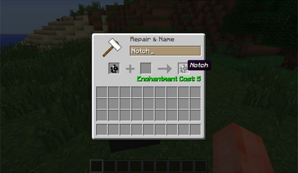 image where we can see how a character rename on the human mob mod 1.7.10 .