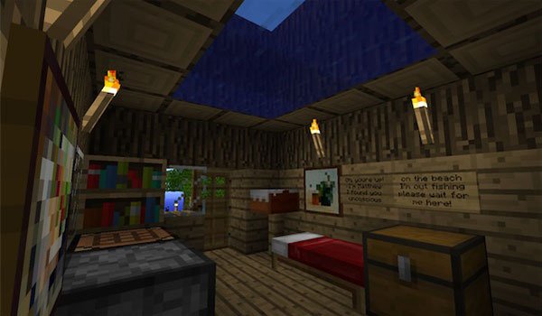 Interior image of the only house there on this island.