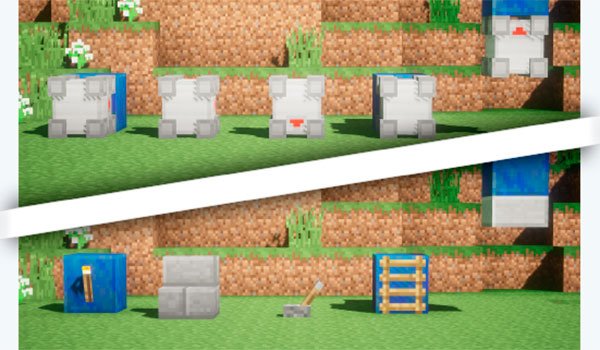 image where we see an before and after using the toggle mod blocks 1.7.10.